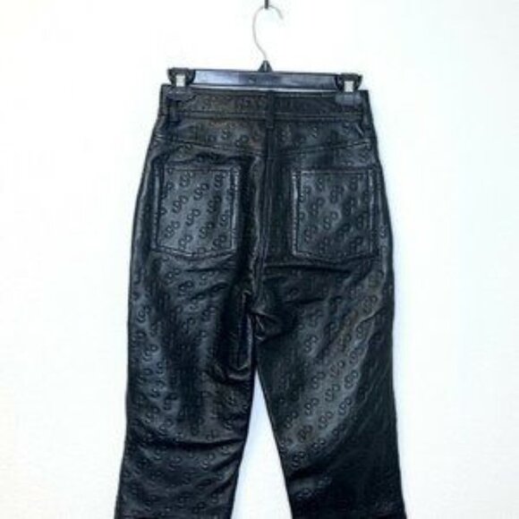Saks Potts Black Lamb Leather Embossed Trousers - Picture 3 of 9